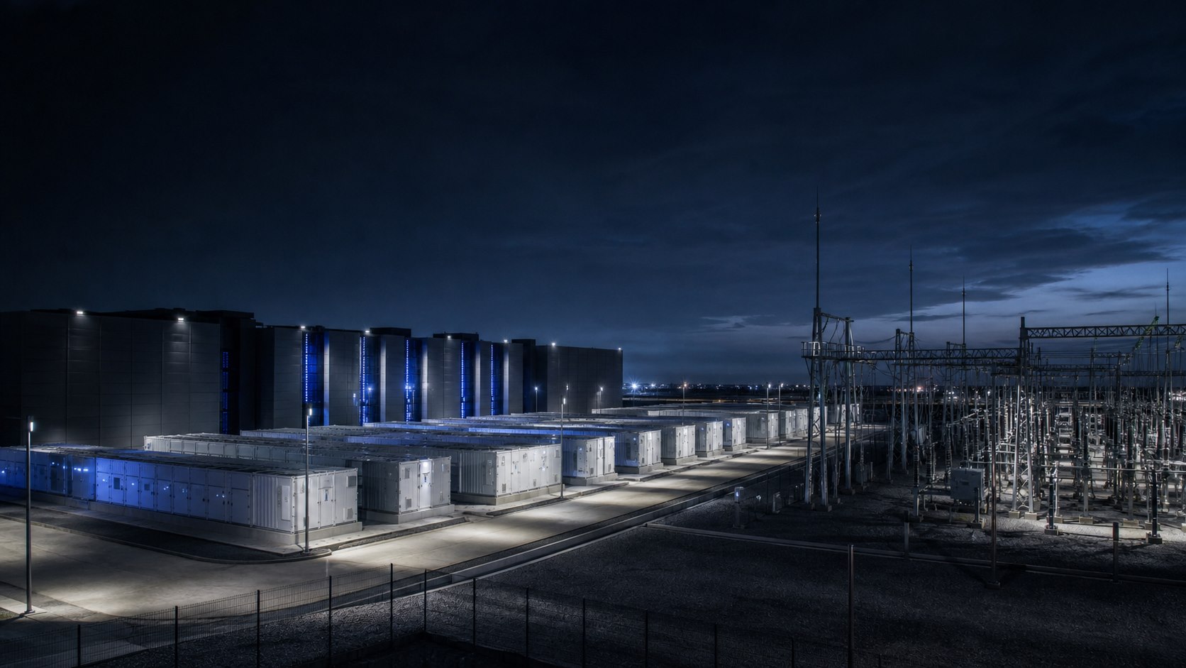 Integrated energy storage, grid and data center infrastructure